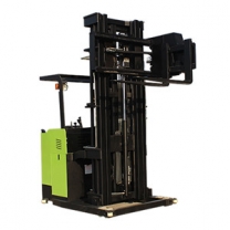 Three-way electric stacker lift truck with narrow passages 