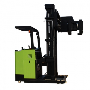 Three-way electric stacker lift truck with narrow passages 