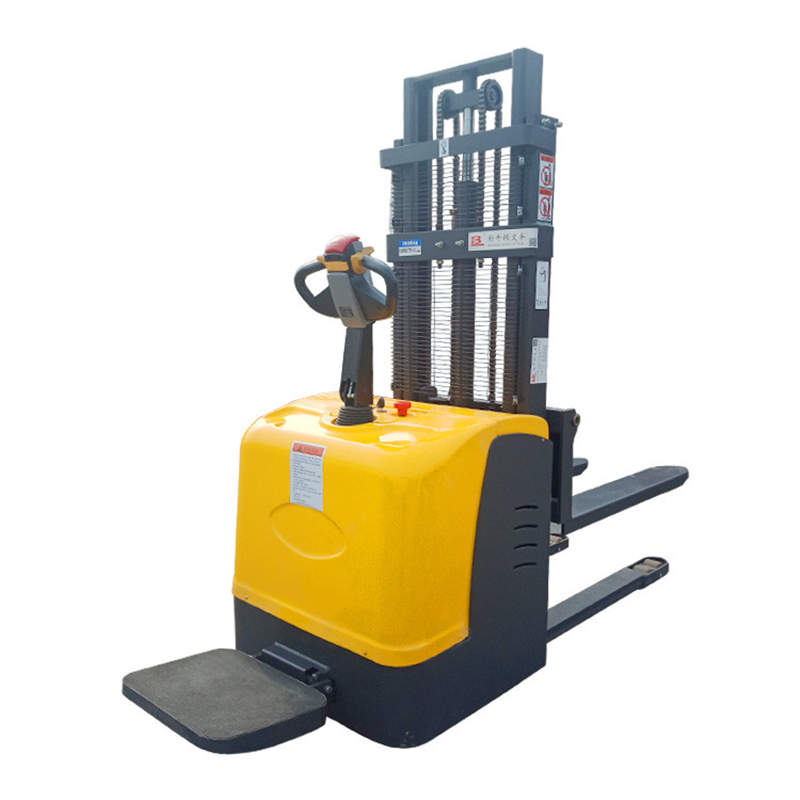 ride on pallet stacker, stand up electric forklift, electric stacker