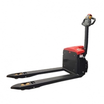 Flexible operation for electric walkie pallet jack in ultra-narrow spaces
