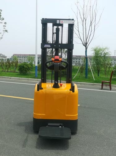 Stand-on double pallet stacker