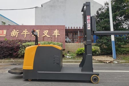 Stand-on counterbalance stacker