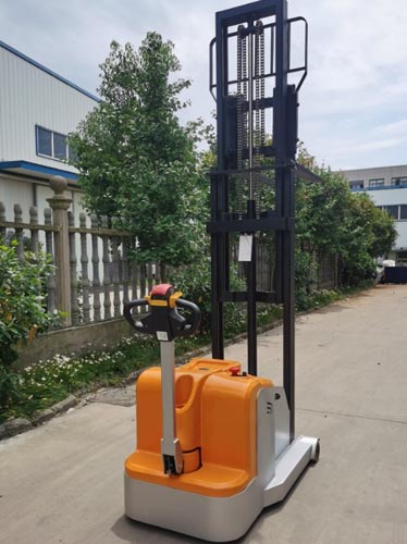 Walk-behind counterbalance stacker