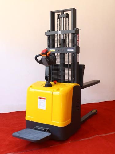 Lithium stand-on stacker