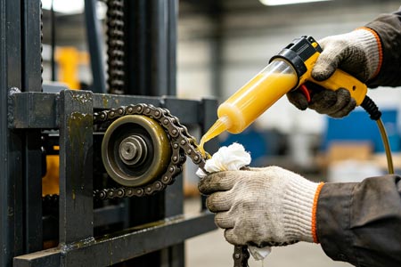 Inspection of semi-electric stacker