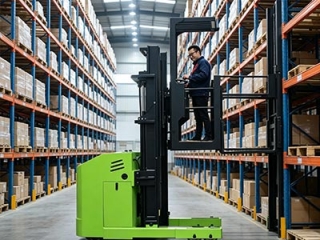 Man-up Tri-lateral Stacker Order Picker | VNA Truck For Narrow Aisle Racking