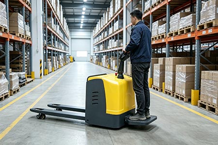 Stand-on Electric Pallet Jack