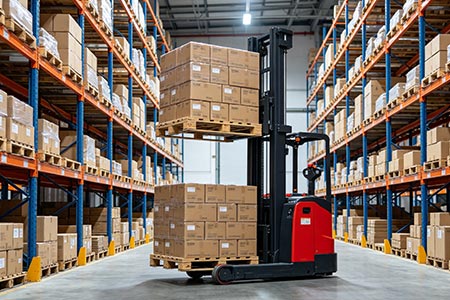 Double‑pallet electric stacker