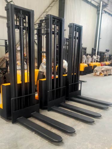 Stand-on counterbalance stacker