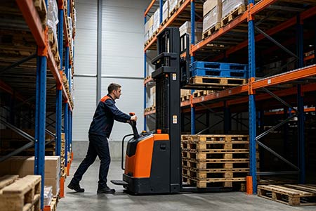 Walk‑behind electric stacker