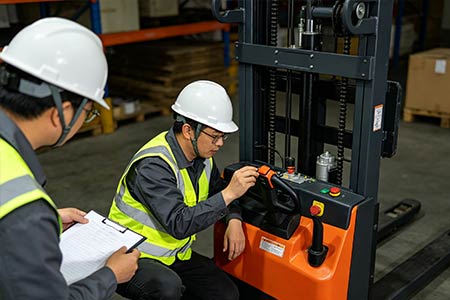 Straddle stacker