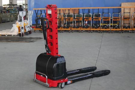 On-board self-lift stacker