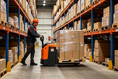 Pedestrian electric pallet truck