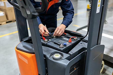 Semi‑electric stacker faults