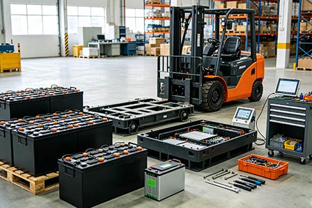 Compare electric forklift batteries