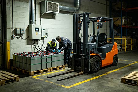 Electric warehouse forklift