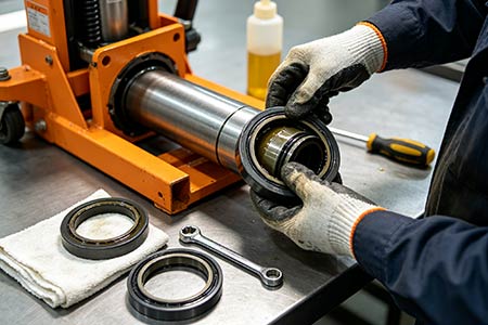 Stacker oil seal replacement