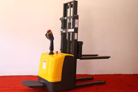 Lithium stand-on stacker