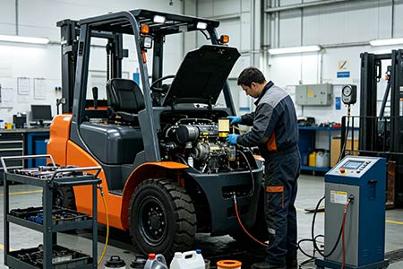 Fuel-saving operation of fuel forklift