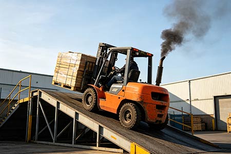 Diesel forklift black smoke