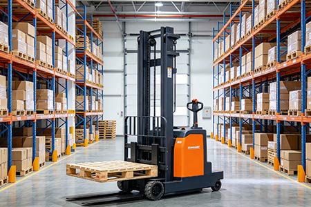 Rider full electric stacker