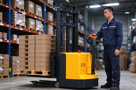 Walk-behind electric stacker