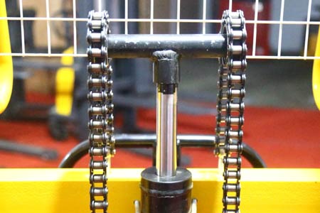 Hydraulic stacker mast
