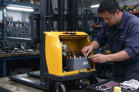 Semi-electric stacker maintenance