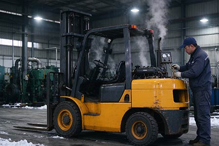 Winter care for IC forklift
