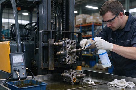Hydraulic maintenance for stacker