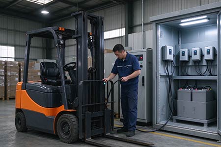 Small electric forklift battery