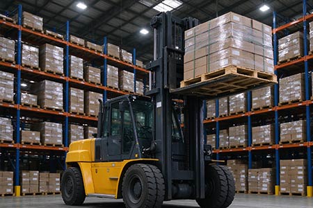 Wide support heavy load stacker